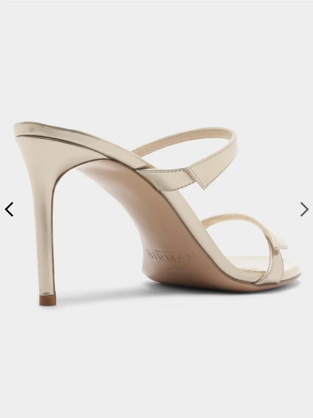 Alexandre Birman 85mm Tita Metallic Leather Mule Sandals Size 38